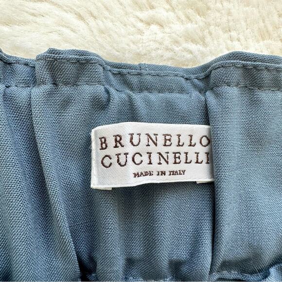 Brunello Cucinelli women navy wool pants size 6 US Retail 2250$ - Picture 7 of 15